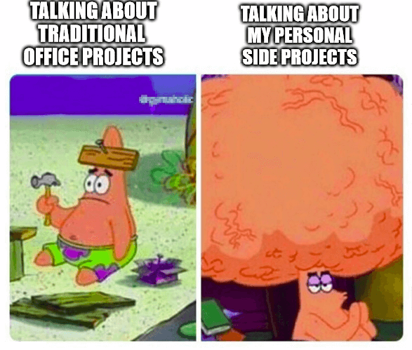 Patrick doing side projects